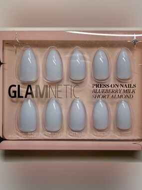 Glamnetic Press-On Nails — Blueberry Milk Short Almond